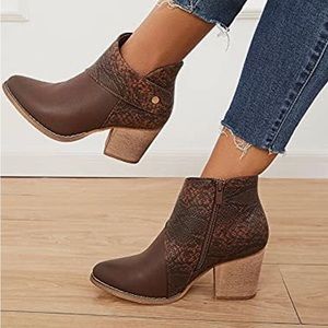 Brown ankle booties